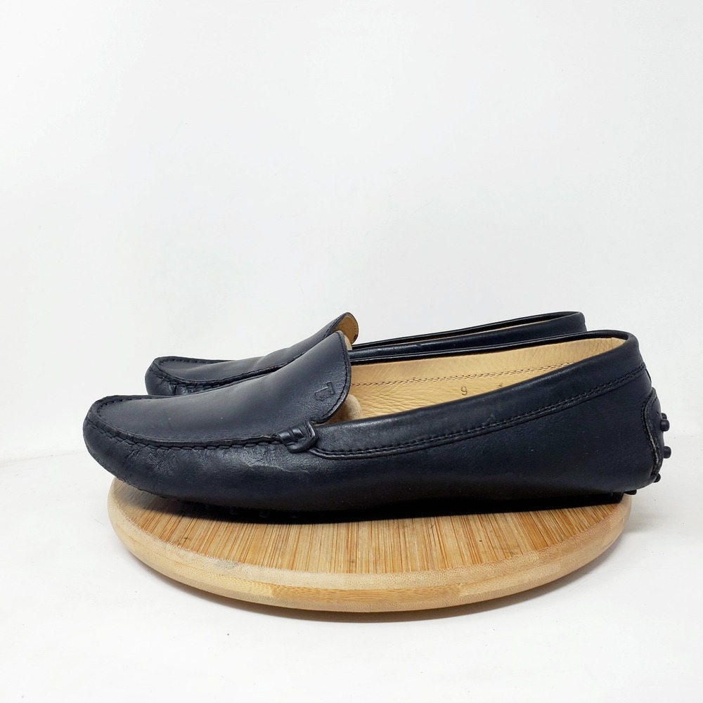 Tod's Driving Loafer Women 9 Black Leather Slip On Driver Minimalist Shoe